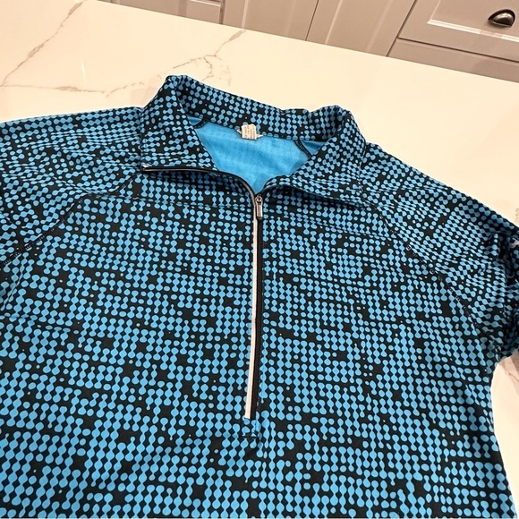 Under Armour Women’s 1/4 Zip Semi-Fitted Running Pullover Black Blue Print - S/M - Picture 2 of 11